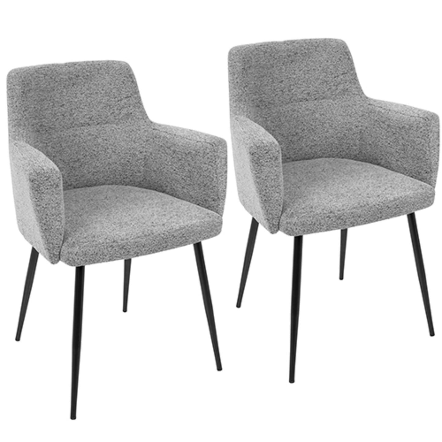 Andrew Contemporary Dining/Accent Chair in Gold Metal and Black Velvet - Set of 2