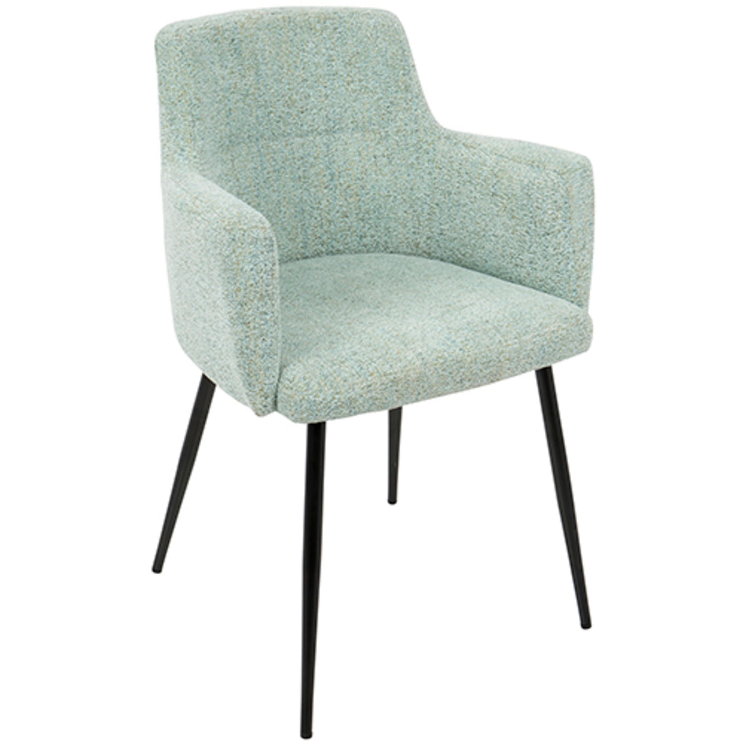 Andrew Contemporary Dining/Accent Chair in Gold Metal and Black Velvet - Set of 2