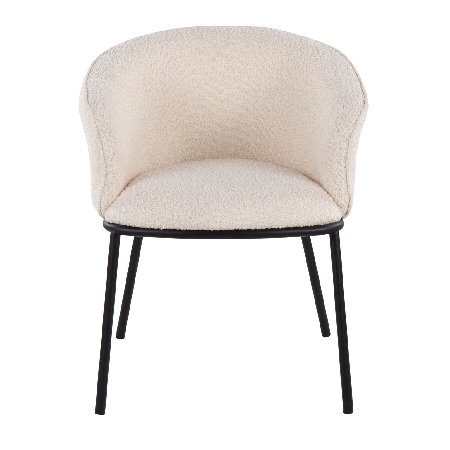 Majestic Office Furniture Contemporary Chair in Black Steel and Cream Fabric