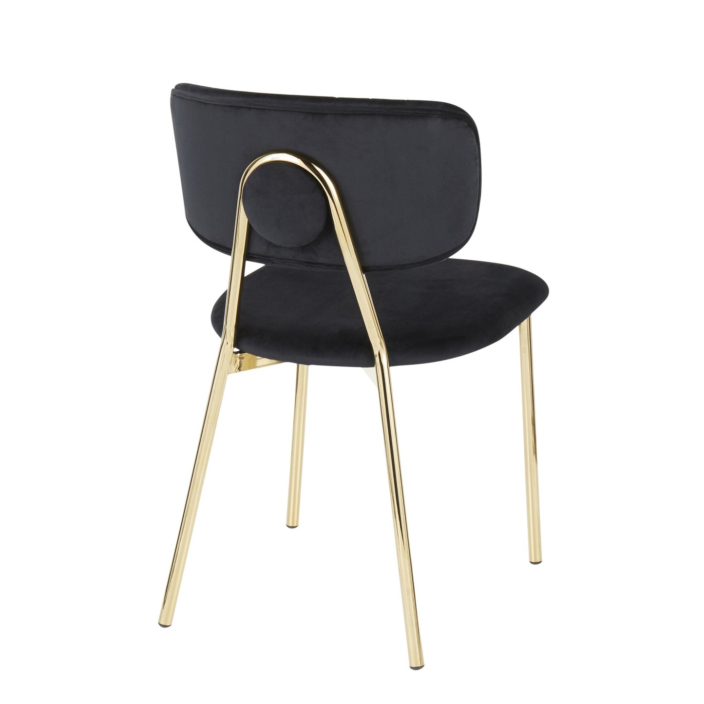 Majestic Office Furniture Contemporary/Glam Chair in Gold Metal and Black Velvet - Set of 2