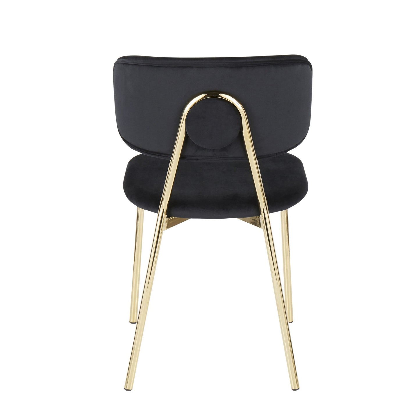 Majestic Office Furniture Contemporary/Glam Chair in Gold Metal and Black Velvet - Set of 2