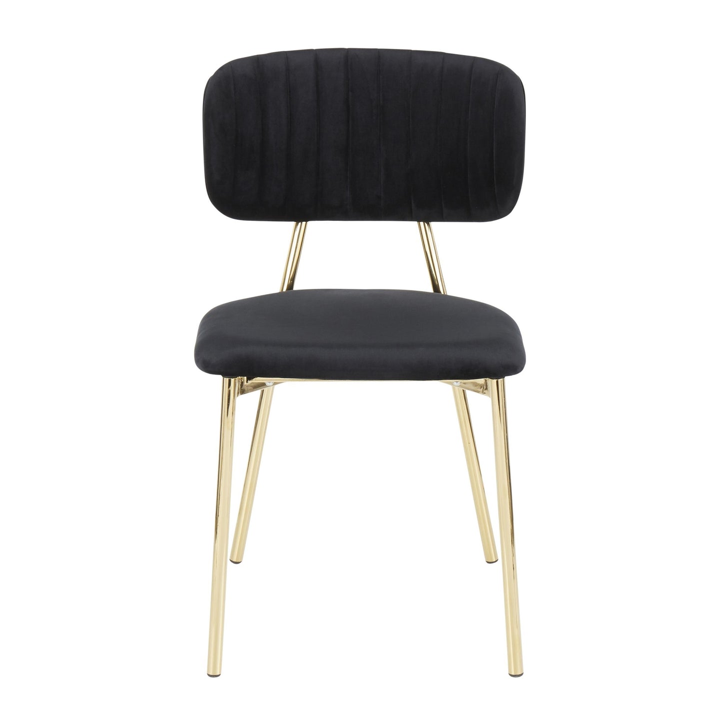 Majestic Office Furniture Contemporary/Glam Chair in Gold Metal and Black Velvet - Set of 2
