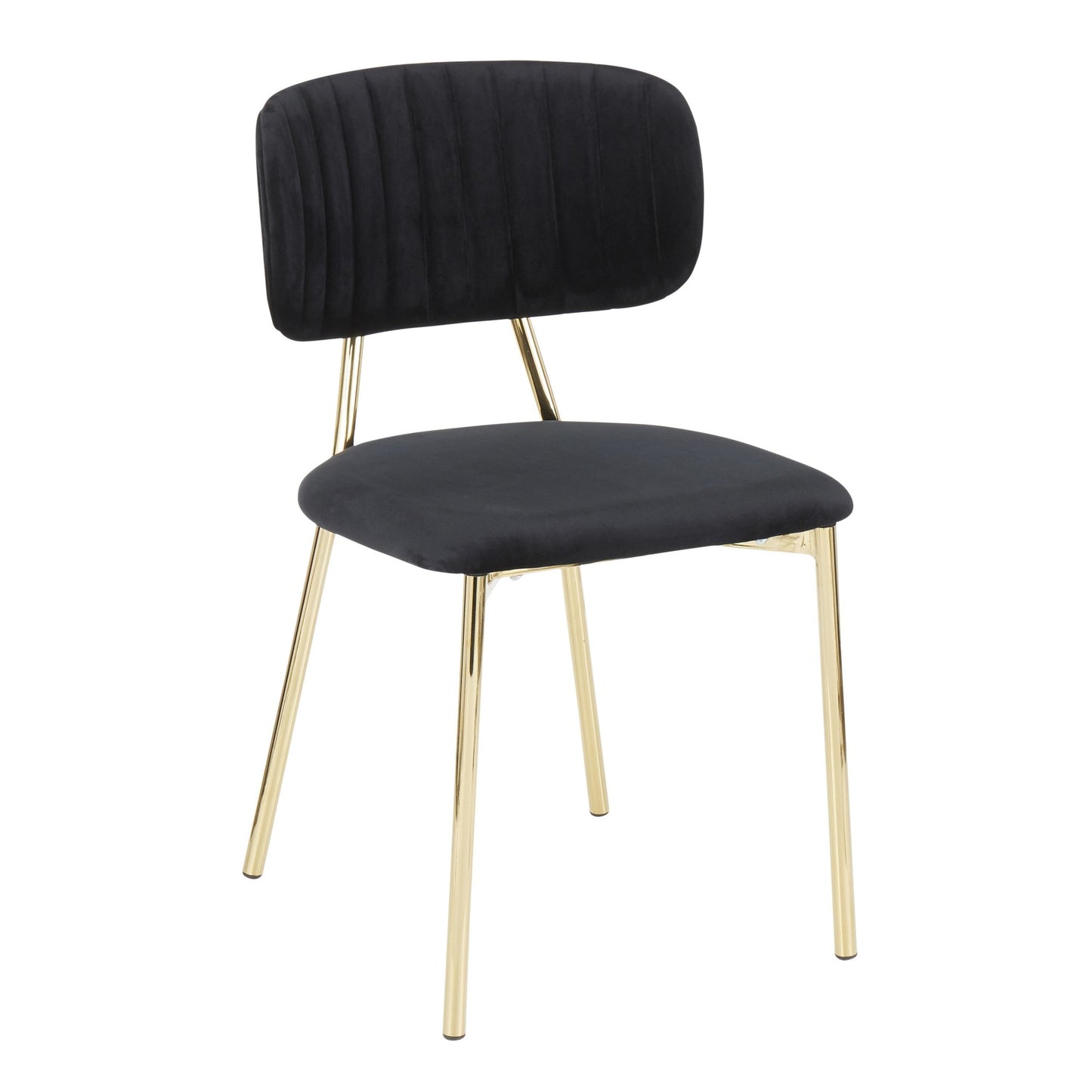 Majestic Office Furniture Contemporary/Glam Chair in Gold Metal and Black Velvet - Set of 2