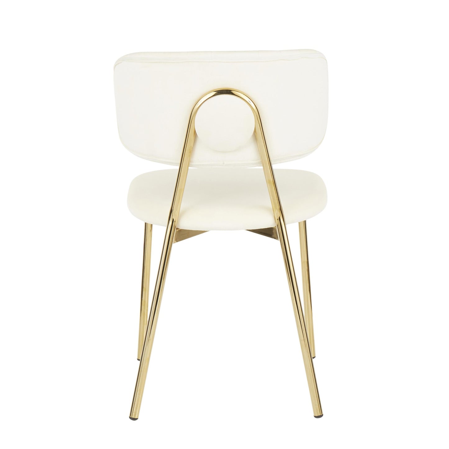 Majestic Office Furniture Contemporary/Glam Chair in Gold Metal and Black Velvet - Set of 2