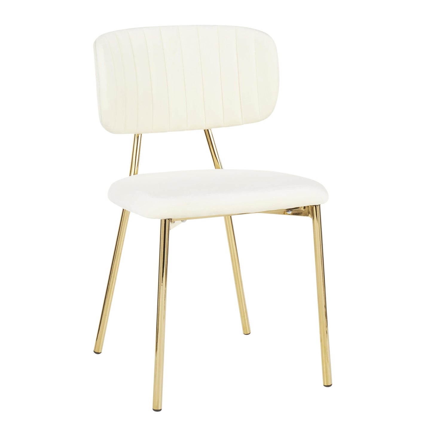 Majestic Office Furniture Contemporary/Glam Chair in Gold Metal and Black Velvet - Set of 2
