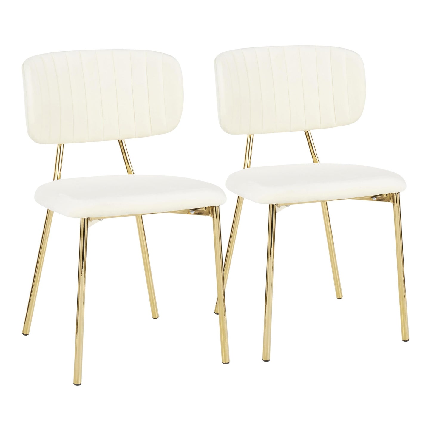 Majestic Office Furniture Contemporary/Glam Chair in Gold Metal and Black Velvet - Set of 2