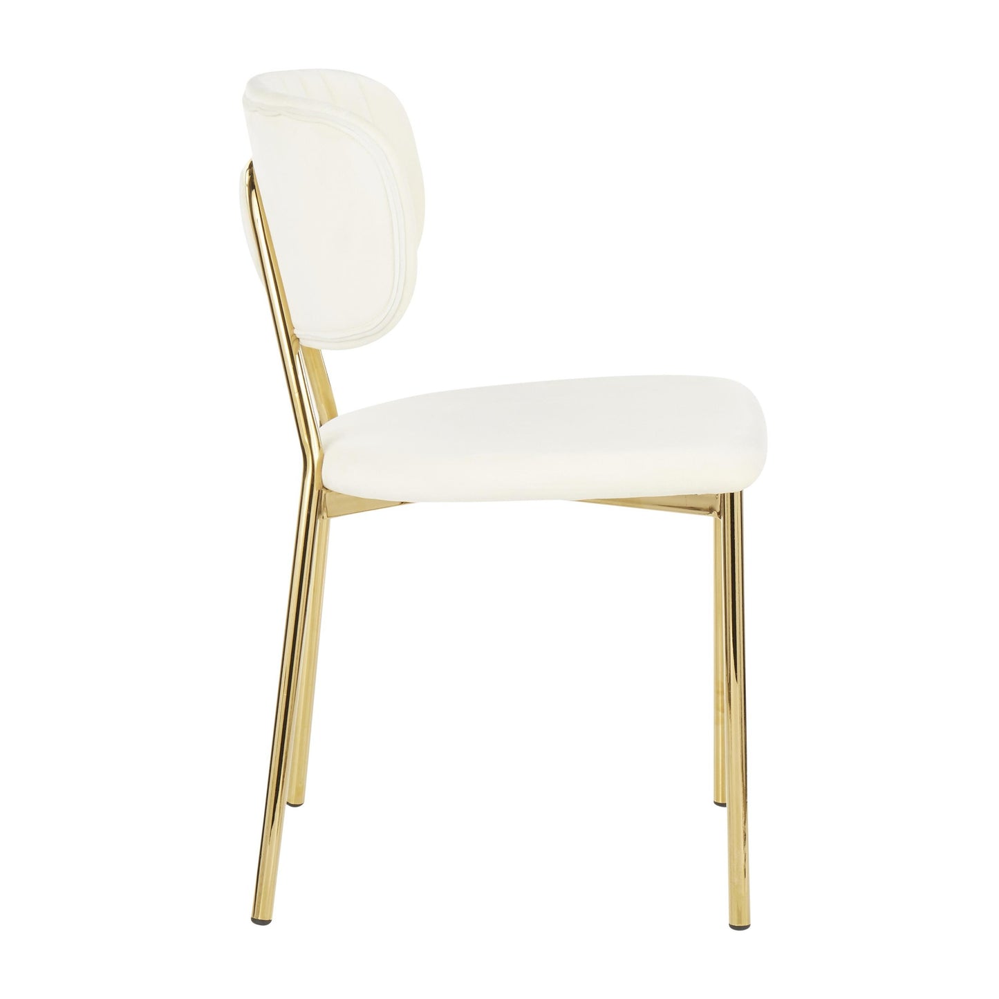 Majestic Office Furniture Contemporary/Glam Chair in Gold Metal and Black Velvet - Set of 2