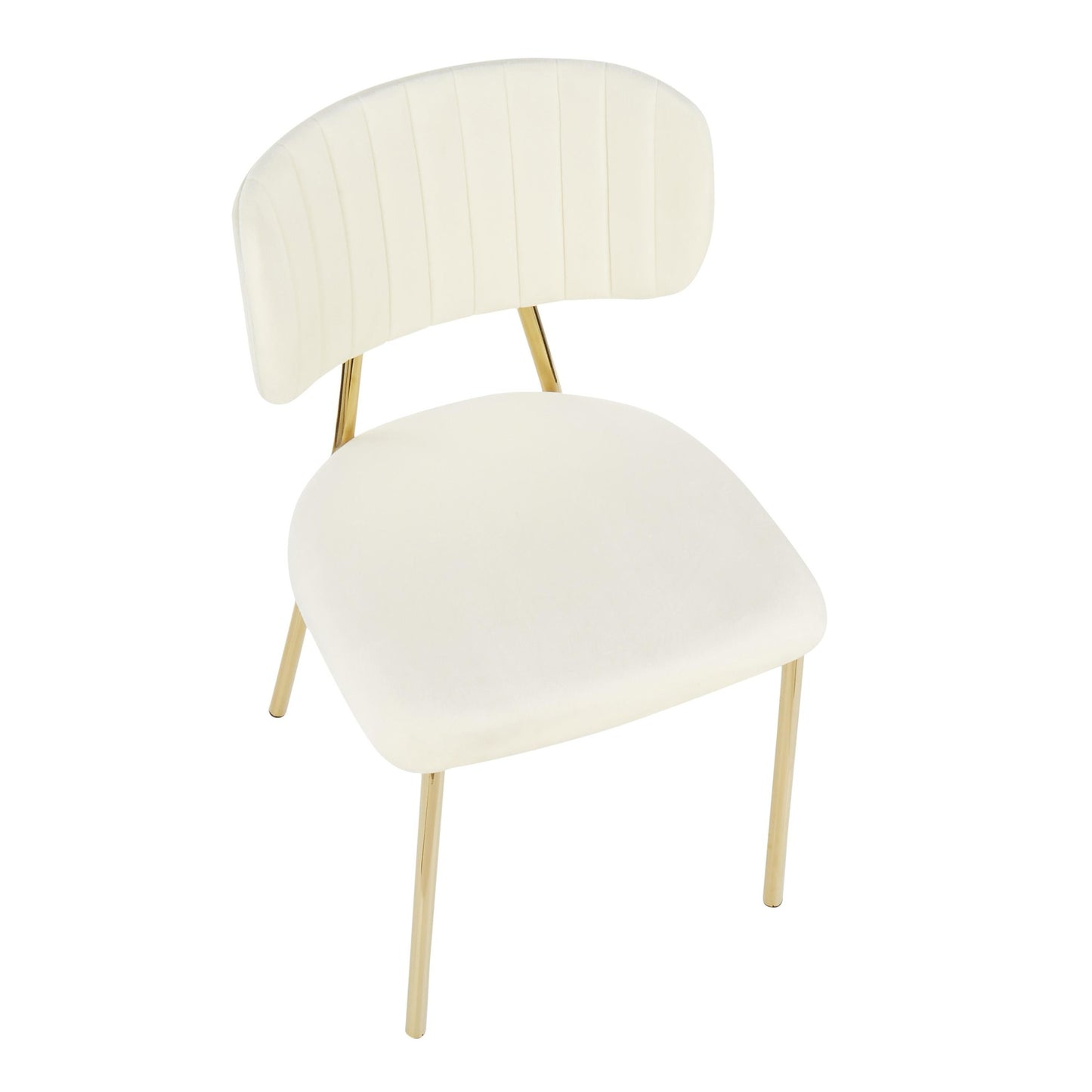 Majestic Office Furniture Contemporary/Glam Chair in Gold Metal and Black Velvet - Set of 2