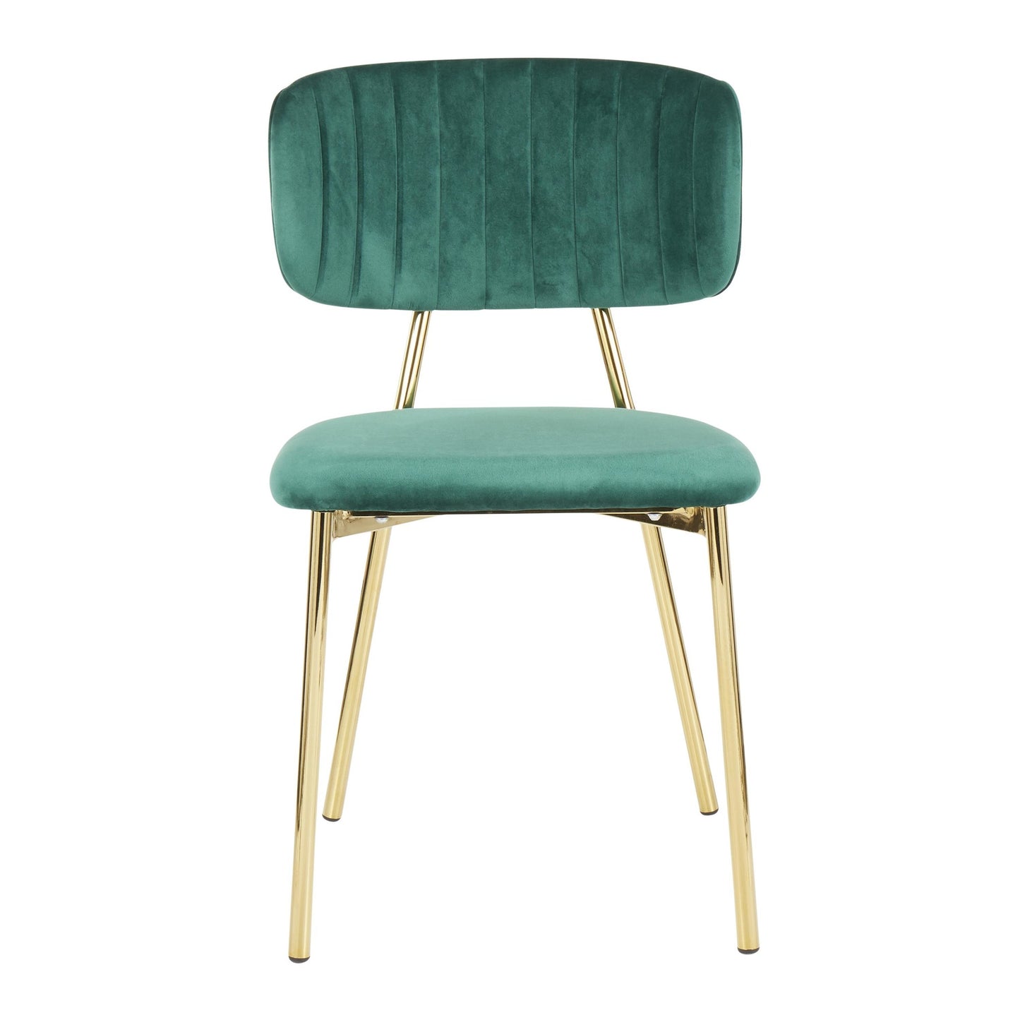Majestic Office Furniture Contemporary/Glam Chair in Gold Metal and Black Velvet - Set of 2