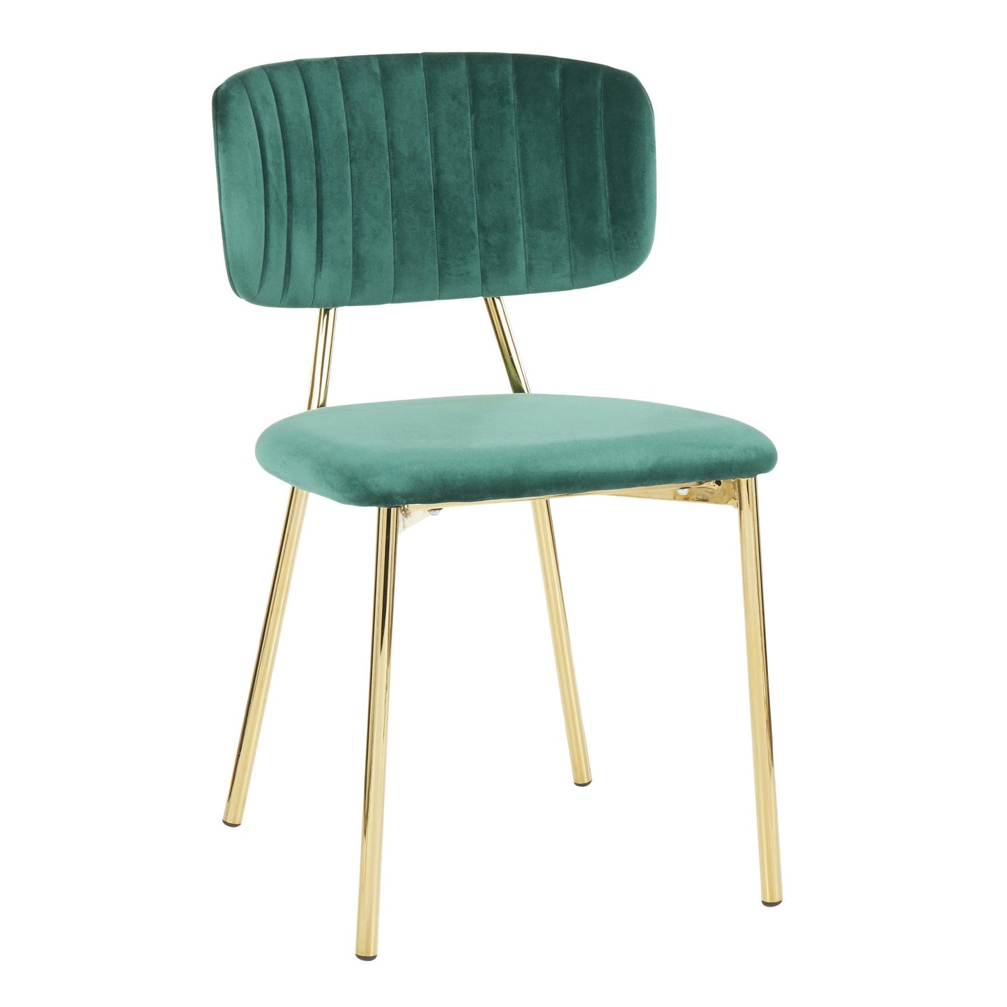 Majestic Office Furniture Contemporary/Glam Chair in Gold Metal and Black Velvet - Set of 2