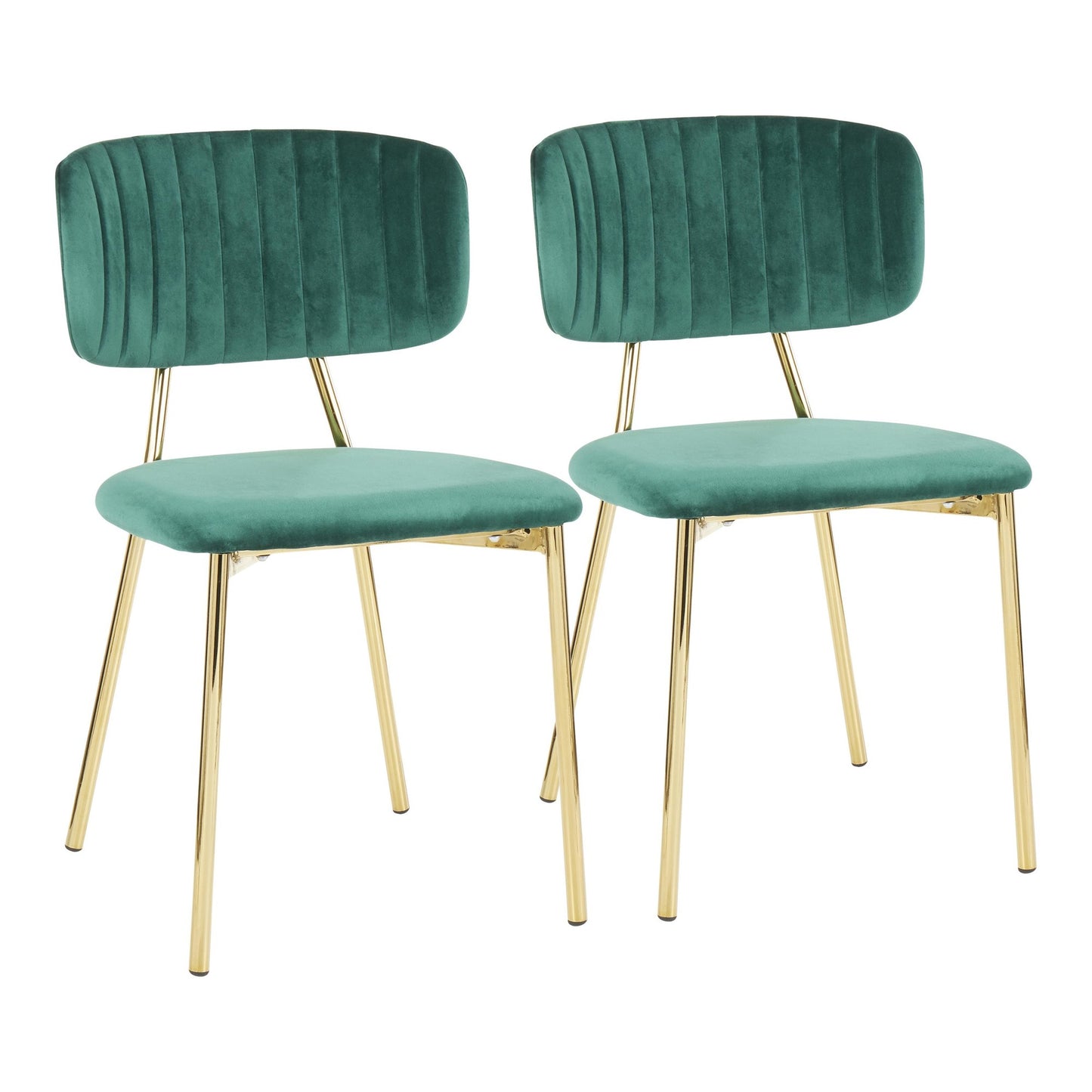 Majestic Office Furniture Contemporary/Glam Chair in Gold Metal and Black Velvet - Set of 2
