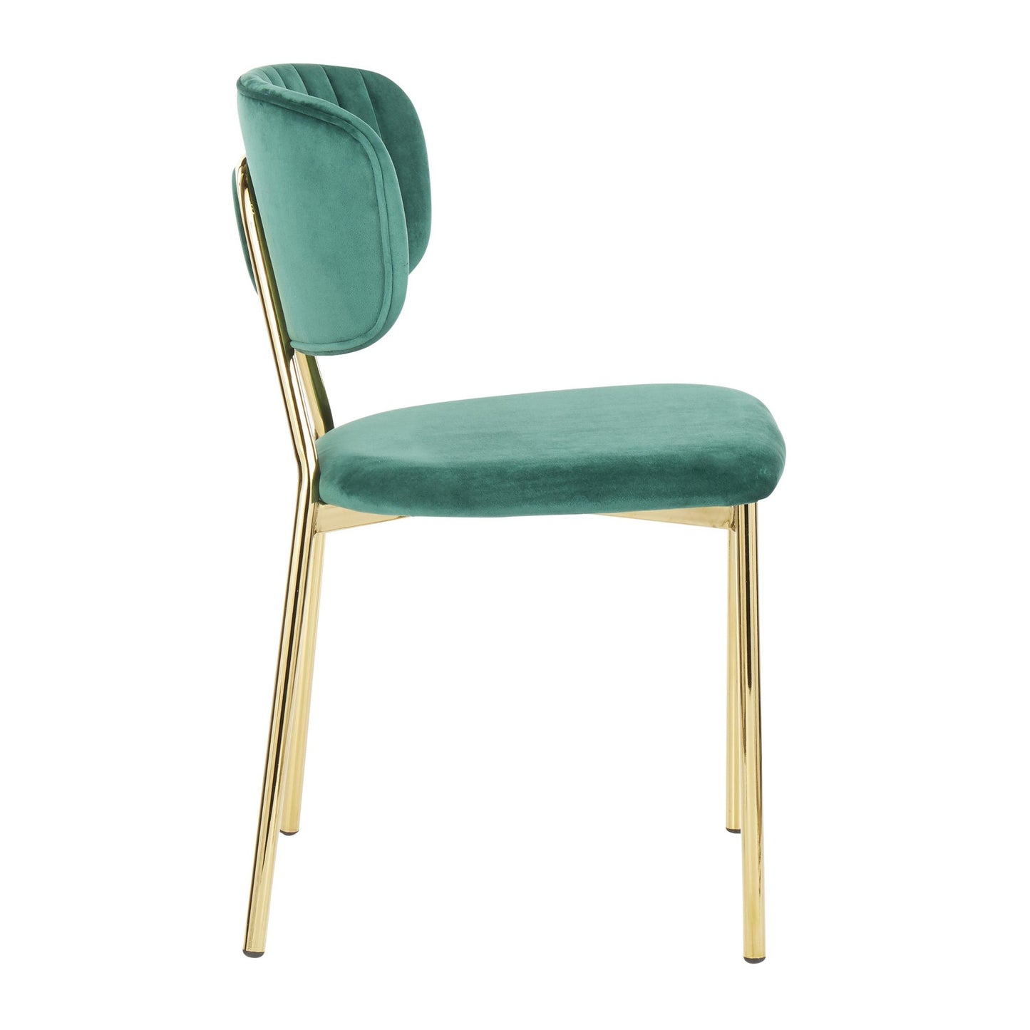 Majestic Office Furniture Contemporary/Glam Chair in Gold Metal and Black Velvet - Set of 2