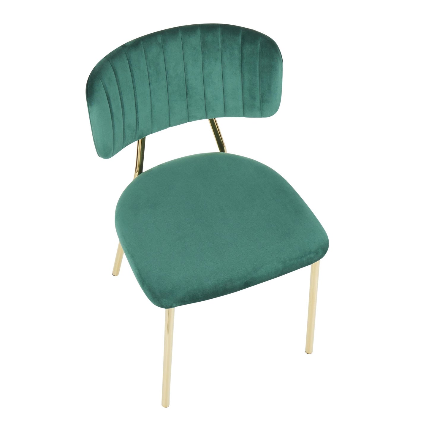 Majestic Office Furniture Contemporary/Glam Chair in Gold Metal and Black Velvet - Set of 2