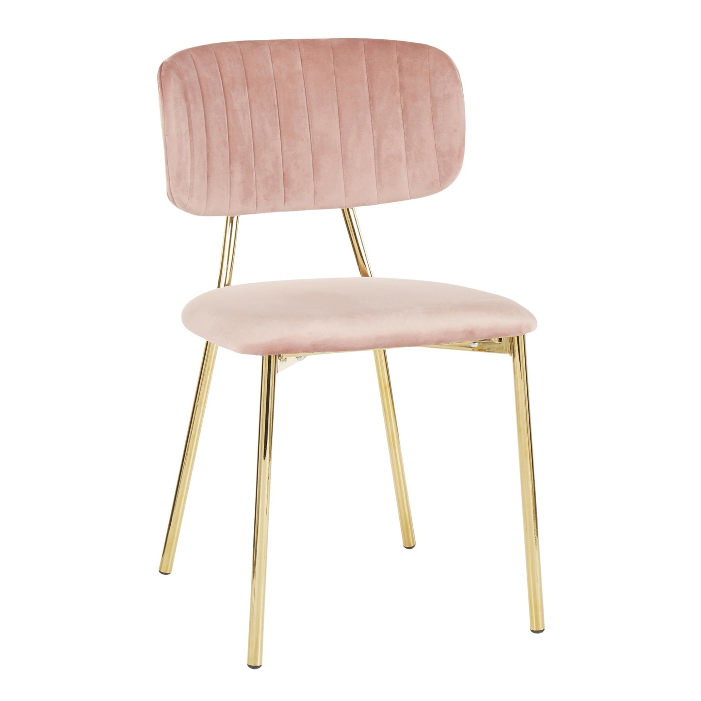 Majestic Office Furniture Contemporary/Glam Chair in Gold Metal and Black Velvet - Set of 2