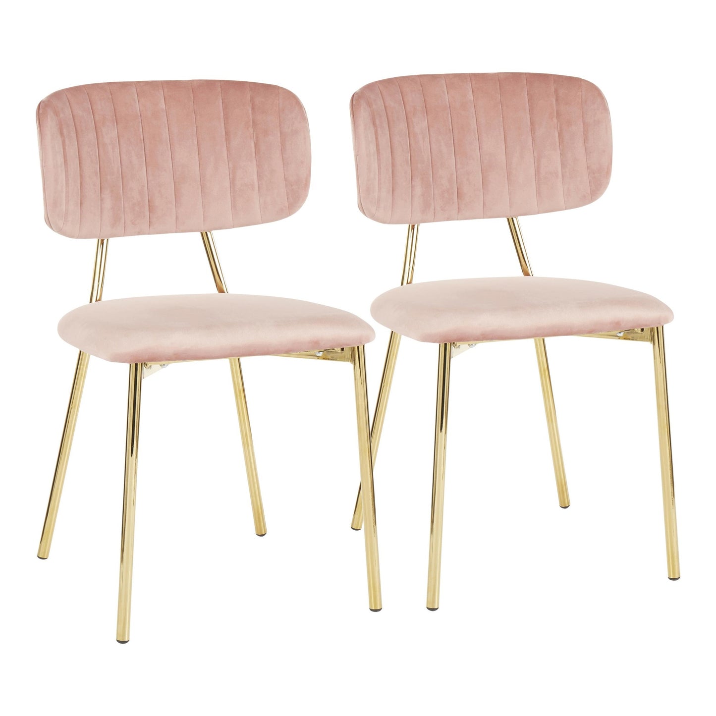 Majestic Office Furniture Contemporary/Glam Chair in Gold Metal and Black Velvet - Set of 2