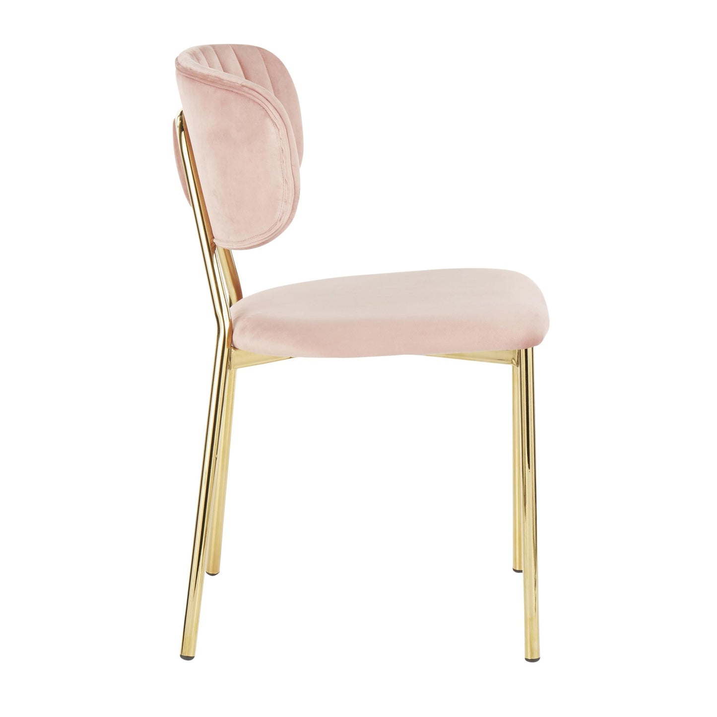 Majestic Office Furniture Contemporary/Glam Chair in Gold Metal and Black Velvet - Set of 2