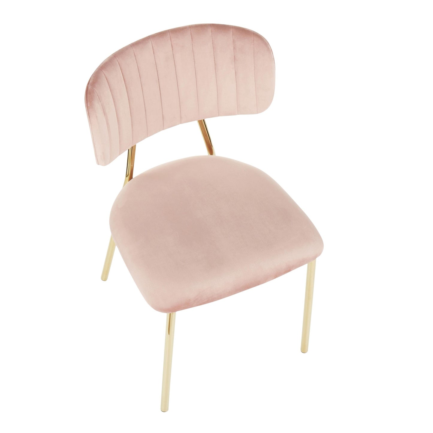Majestic Office Furniture Contemporary/Glam Chair in Gold Metal and Black Velvet - Set of 2