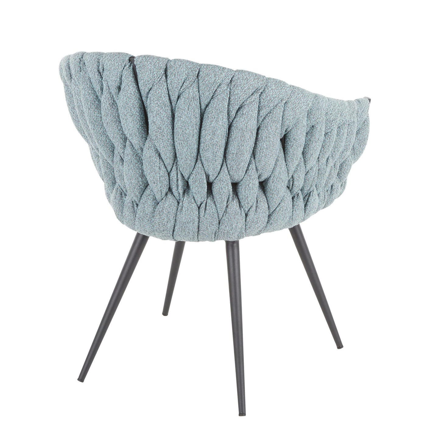 Majestic Office Furniture Matisse Contemporary Chair in Black Metal with Grey Faux Leather and Blue Fabric