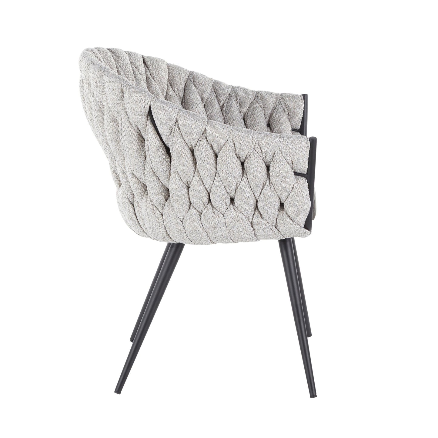 Majestic Office Furniture Matisse Contemporary Chair in Black Metal with Grey Faux Leather and Blue Fabric