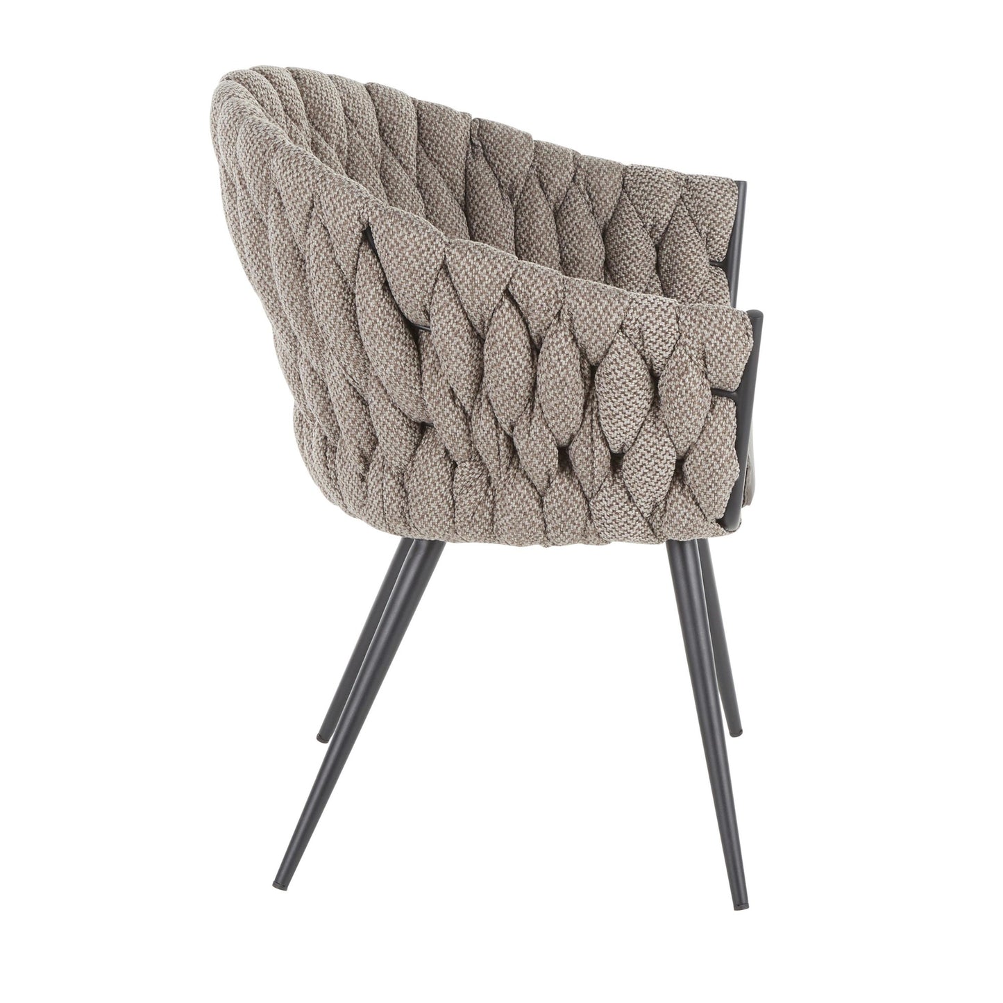 Majestic Office Furniture Matisse Contemporary Chair in Black Metal with Grey Faux Leather and Blue Fabric