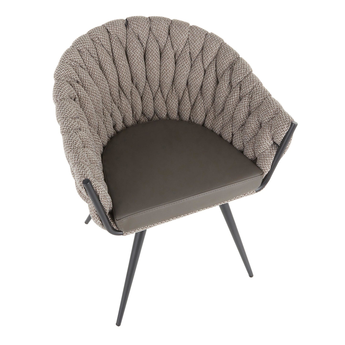 Majestic Office Furniture Matisse Contemporary Chair in Black Metal with Grey Faux Leather and Blue Fabric