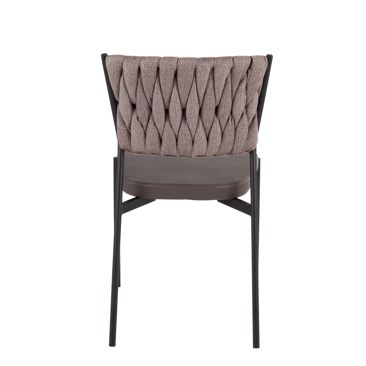 Majestic Office Furniture Tania Contemporary Chair in Black Metal, Green Faux Leather, and Sea Green Fabric - Set of 2