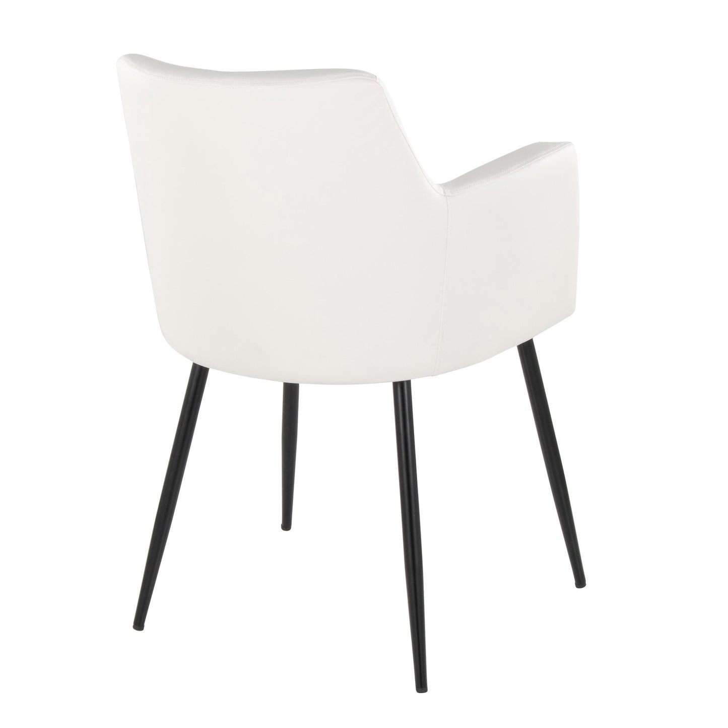 Andrew Contemporary Dining/Accent Chair in Gold Metal and Black Velvet - Set of 2