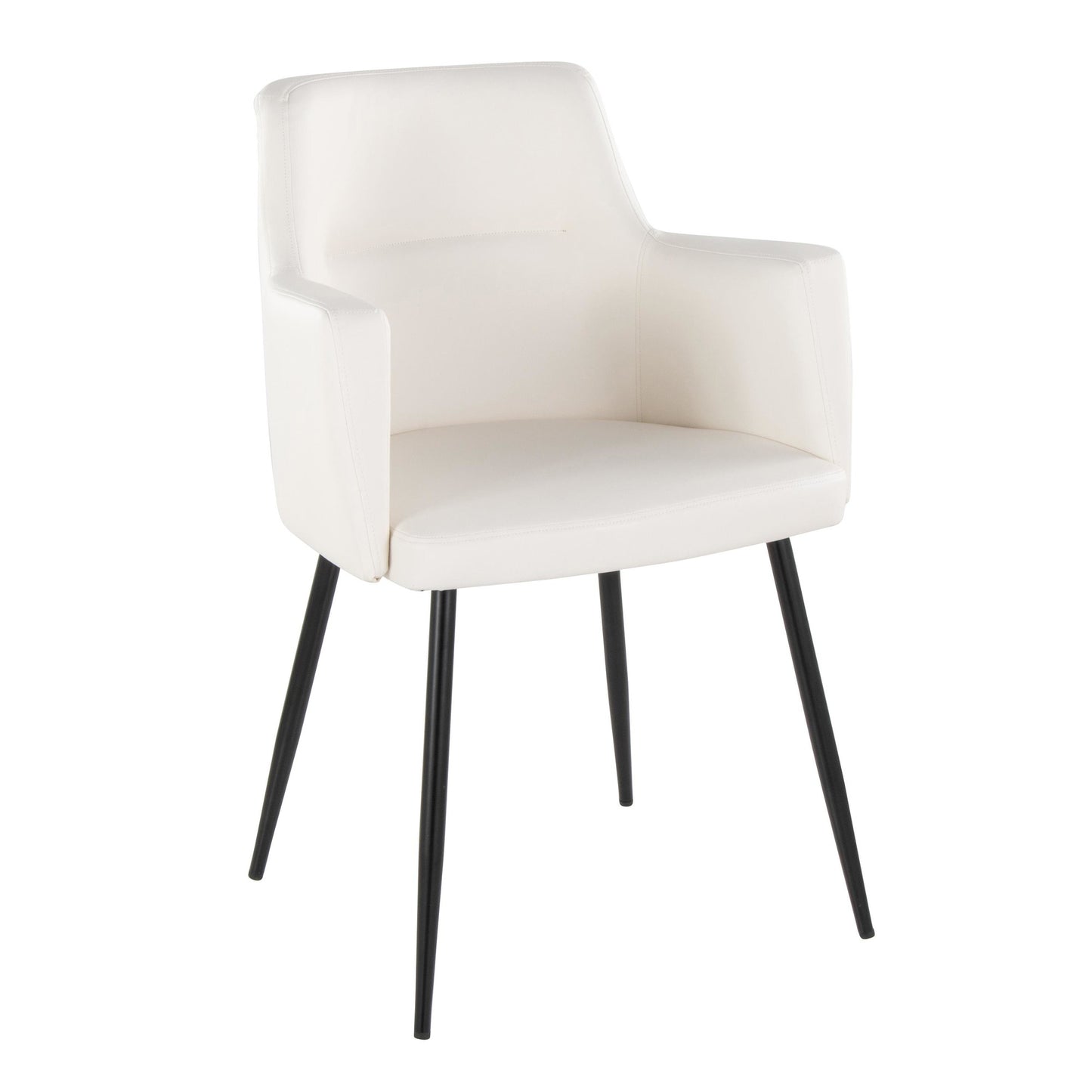 Andrew Contemporary Dining/Accent Chair in Gold Metal and Black Velvet - Set of 2