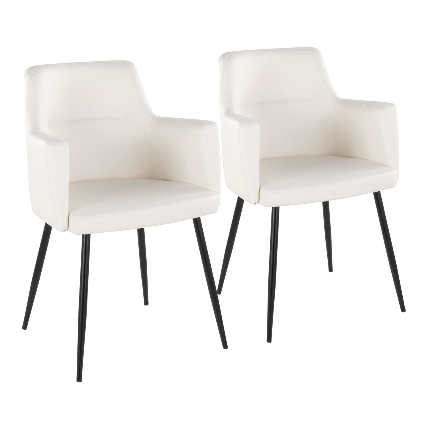 Andrew Contemporary Dining/Accent Chair in Gold Metal and Black Velvet - Set of 2