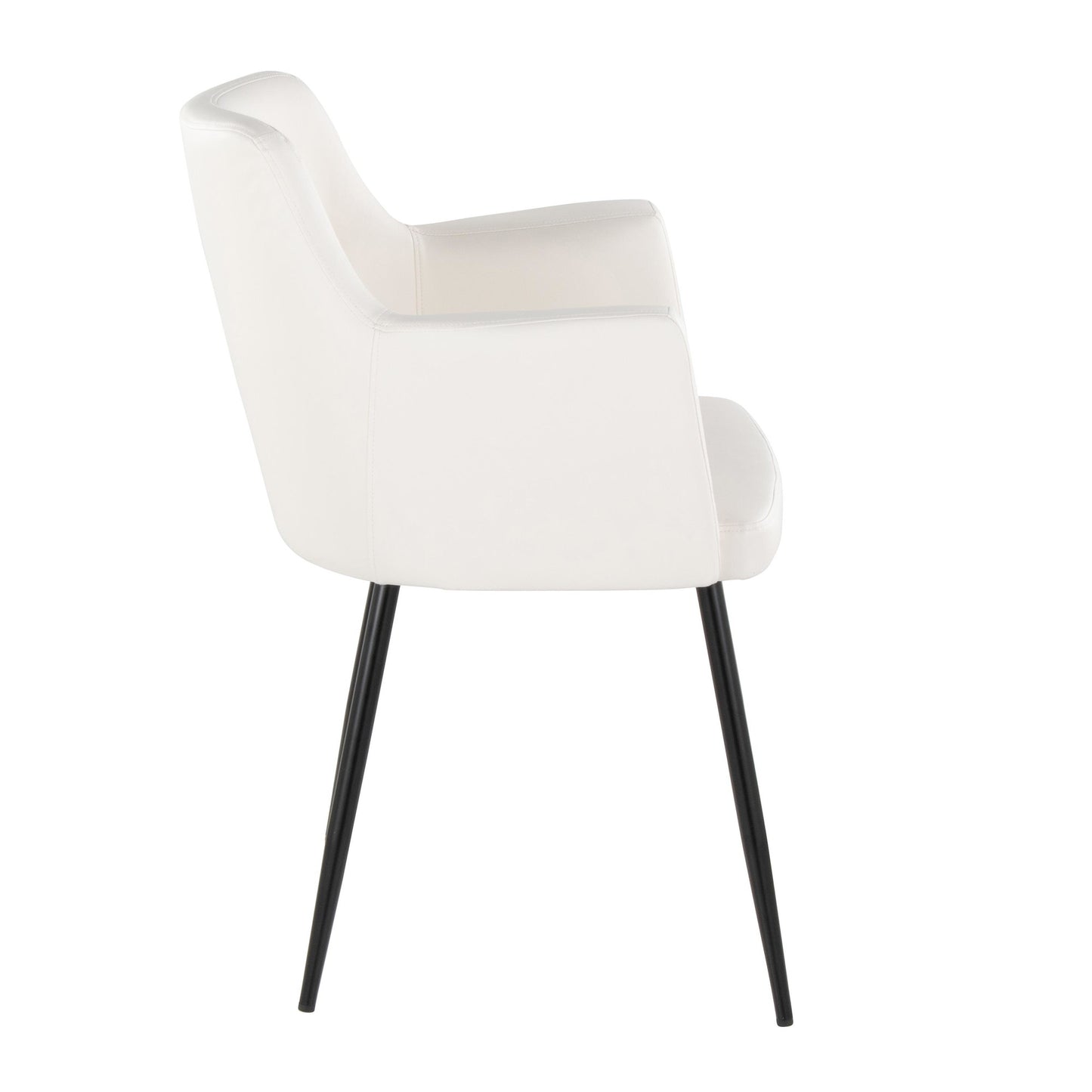 Andrew Contemporary Dining/Accent Chair in Gold Metal and Black Velvet - Set of 2