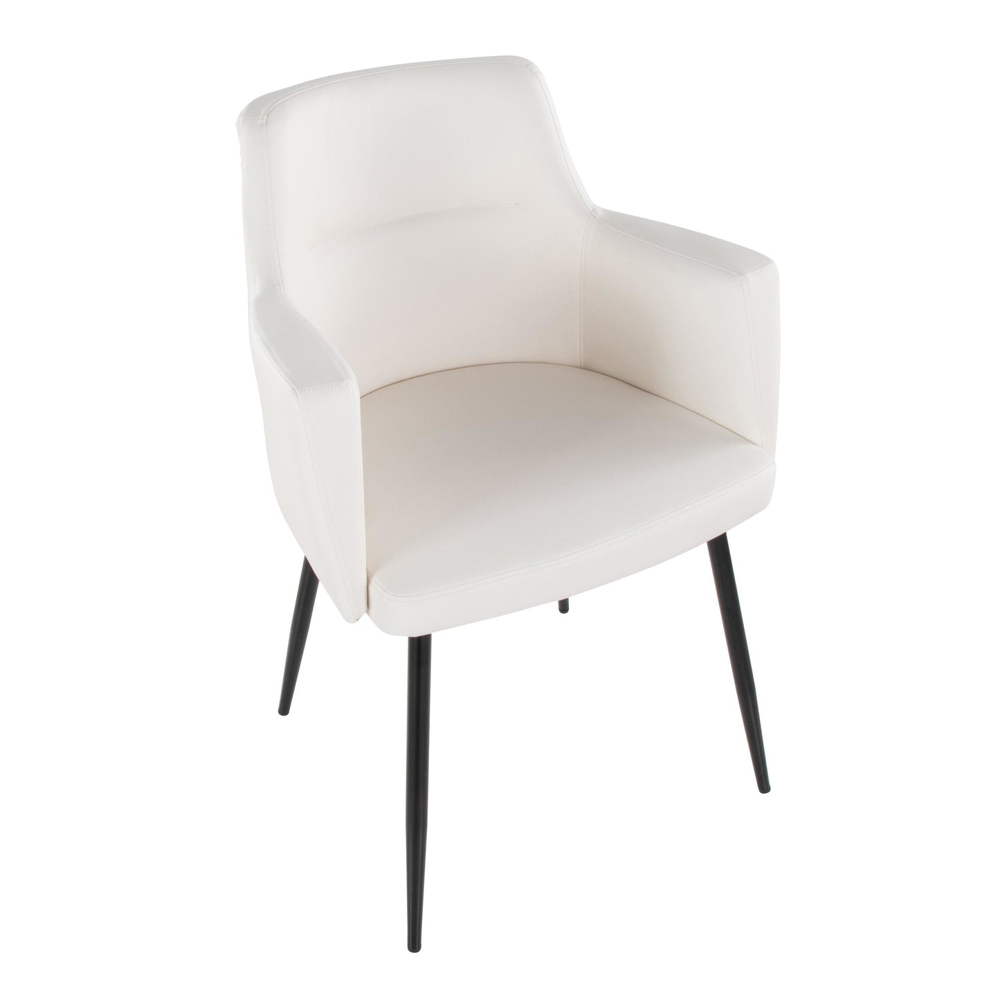 Andrew Contemporary Dining/Accent Chair in Gold Metal and Black Velvet - Set of 2
