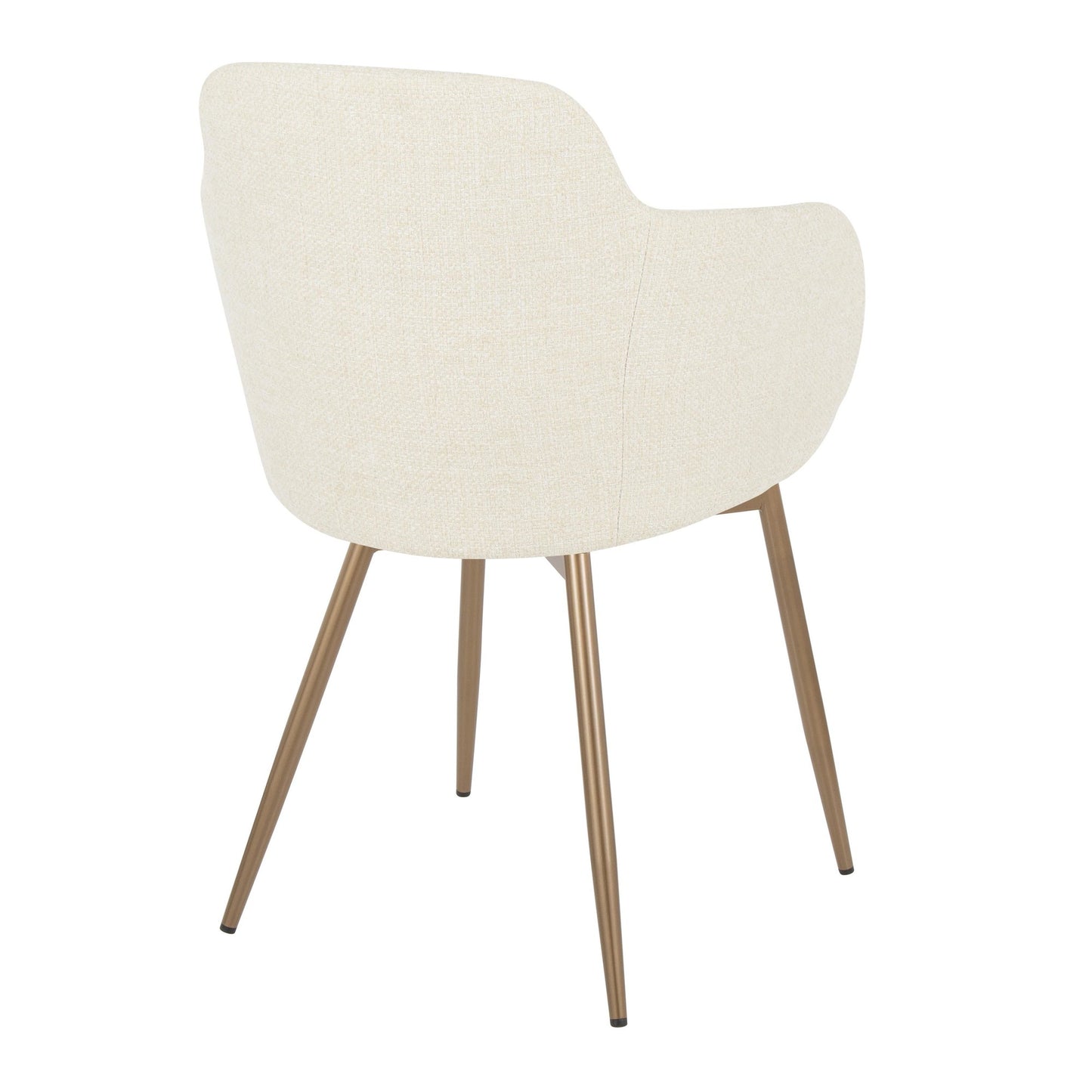 Majestic Office Furniture Contemporary Accent Chair in Antique Copper Metal and Cream Fabric - Set of 2
