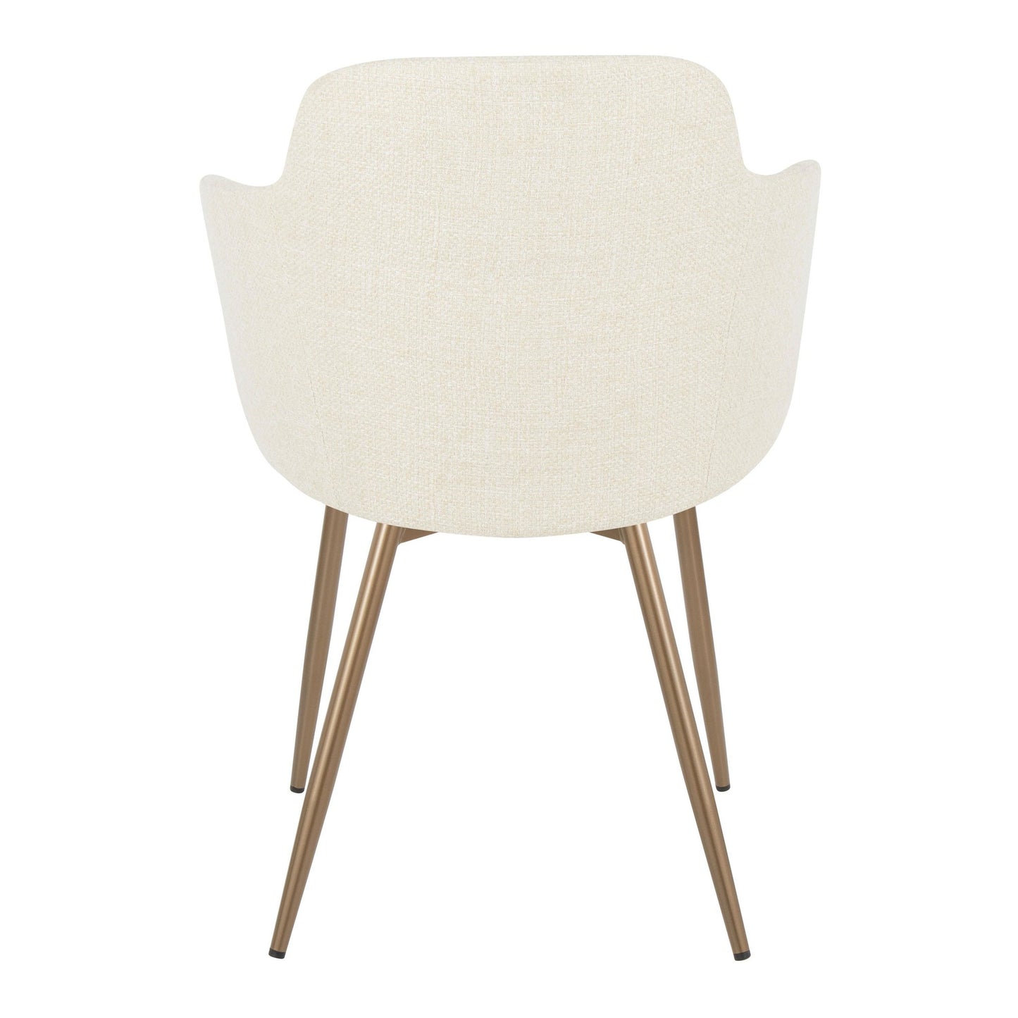 Majestic Office Furniture Contemporary Accent Chair in Antique Copper Metal and Cream Fabric - Set of 2