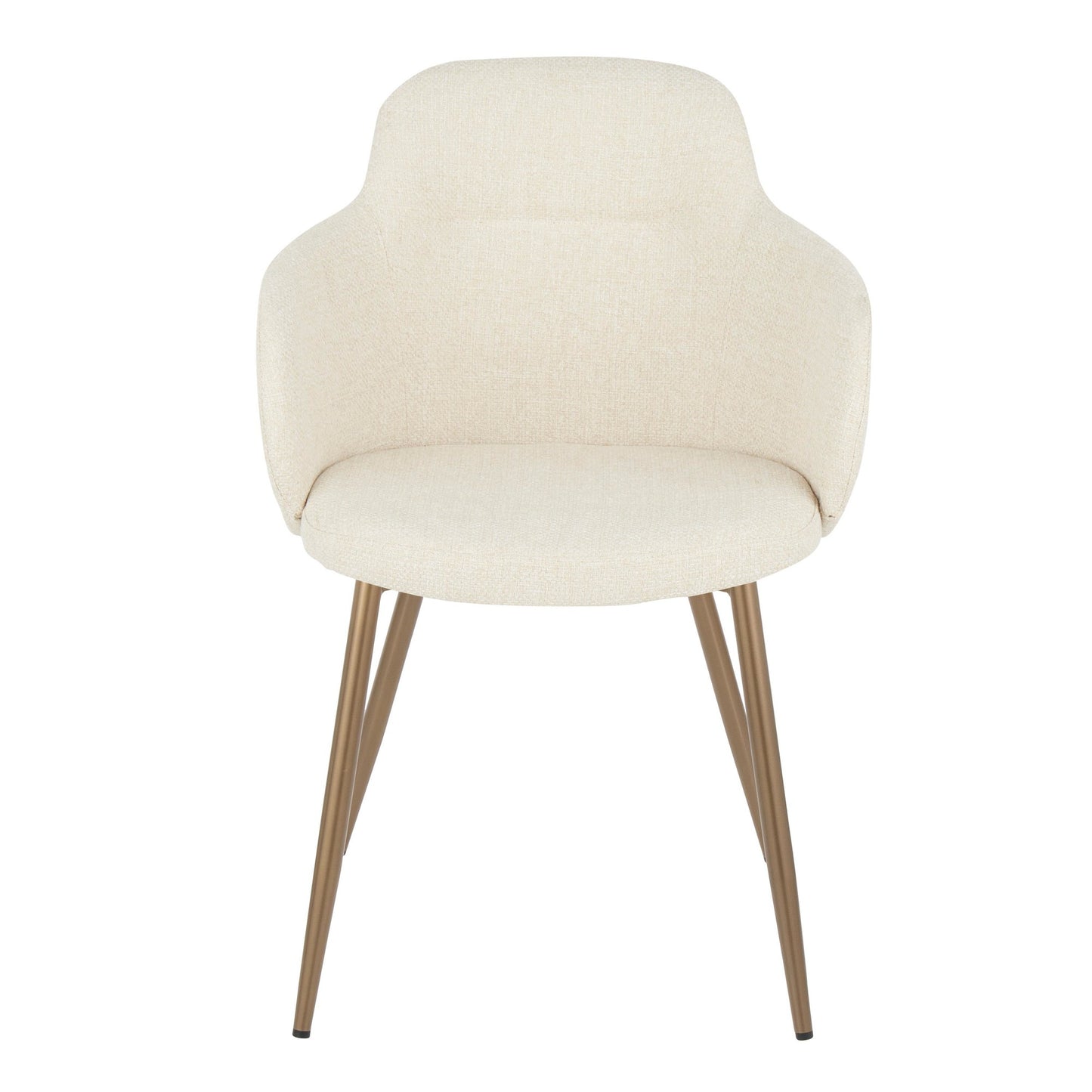 Majestic Office Furniture Contemporary Accent Chair in Antique Copper Metal and Cream Fabric - Set of 2