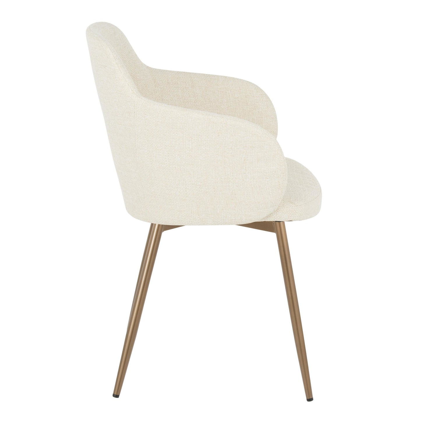 Majestic Office Furniture Contemporary Accent Chair in Antique Copper Metal and Cream Fabric - Set of 2