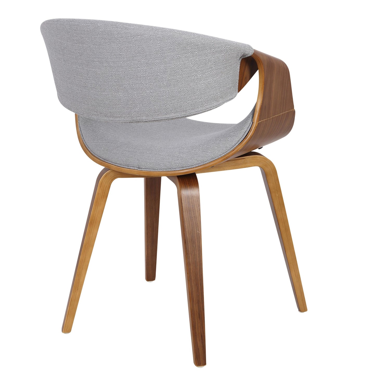 Mid-Century Modern Dining/Accent Chair in Walnut Wood and Charcoal Fabric by Majestic Office Furniture - Set of 2