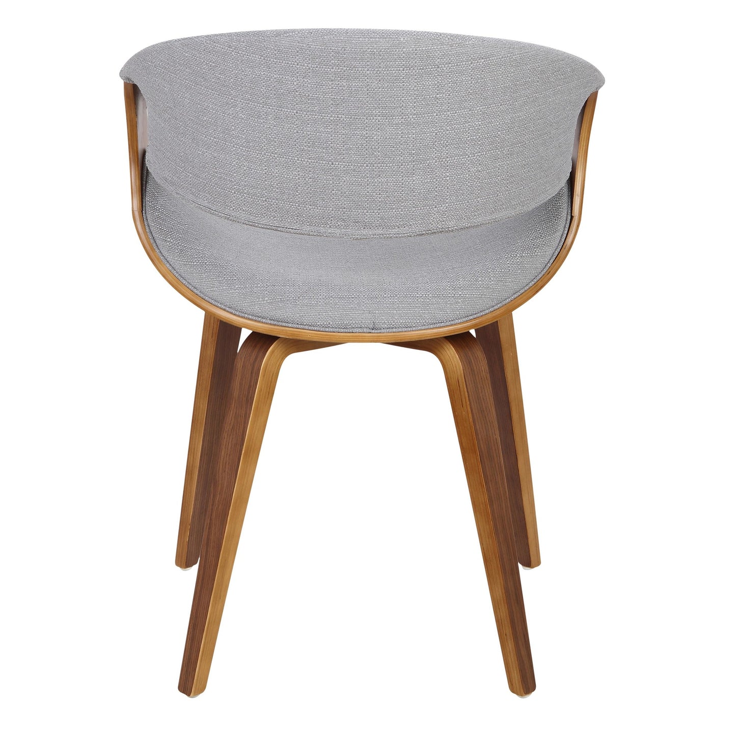 Mid-Century Modern Dining/Accent Chair in Walnut Wood and Charcoal Fabric by Majestic Office Furniture - Set of 2