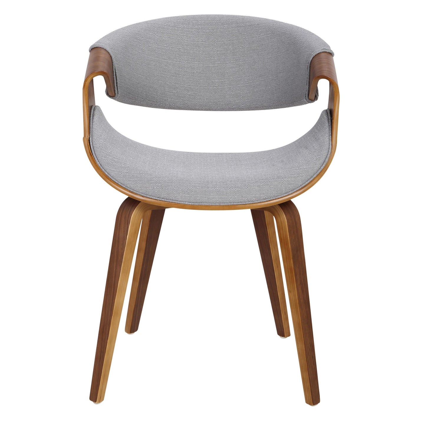 Mid-Century Modern Dining/Accent Chair in Walnut Wood and Charcoal Fabric by Majestic Office Furniture - Set of 2