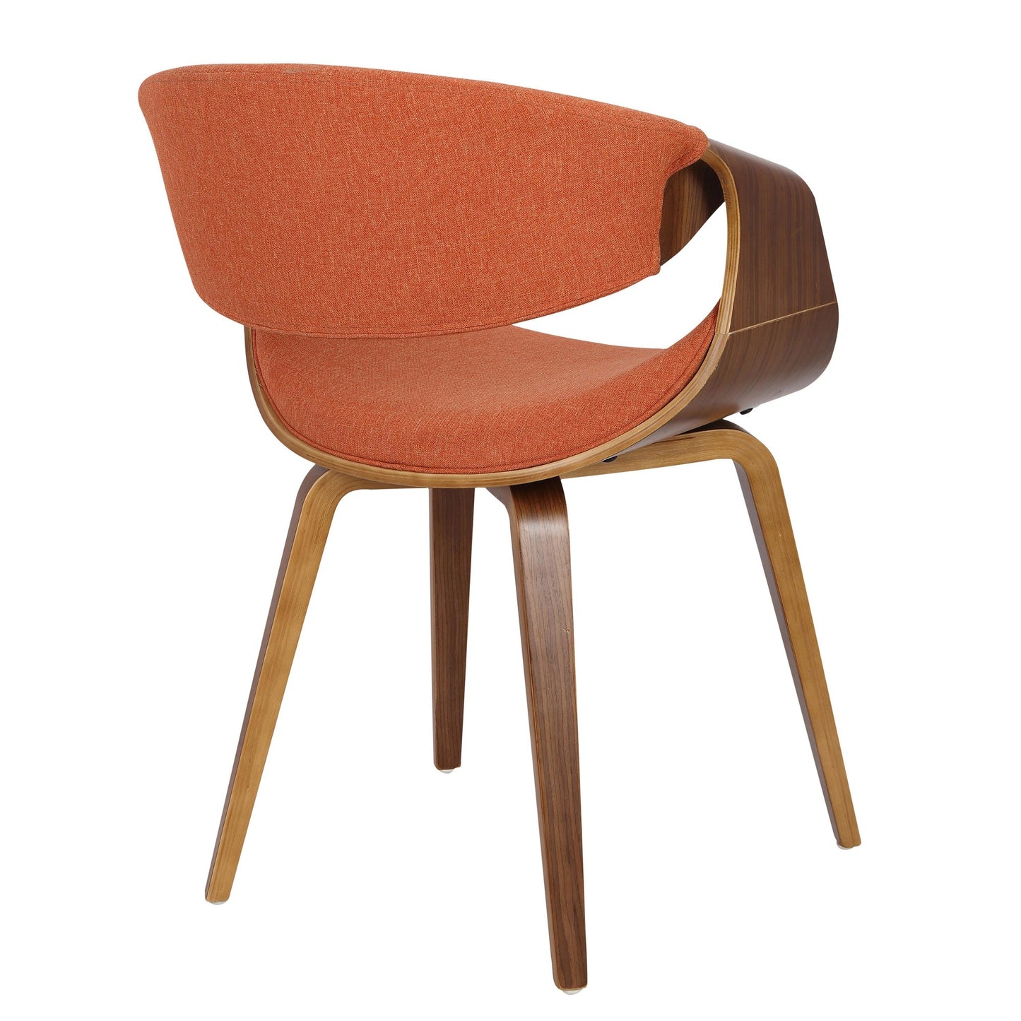 Mid-Century Modern Dining/Accent Chair in Walnut Wood and Charcoal Fabric by Majestic Office Furniture - Set of 2
