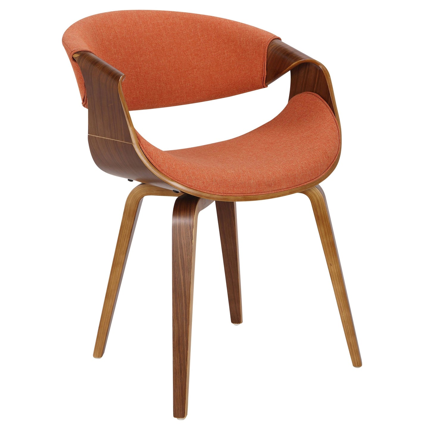 Mid-Century Modern Dining/Accent Chair in Walnut Wood and Charcoal Fabric by Majestic Office Furniture - Set of 2