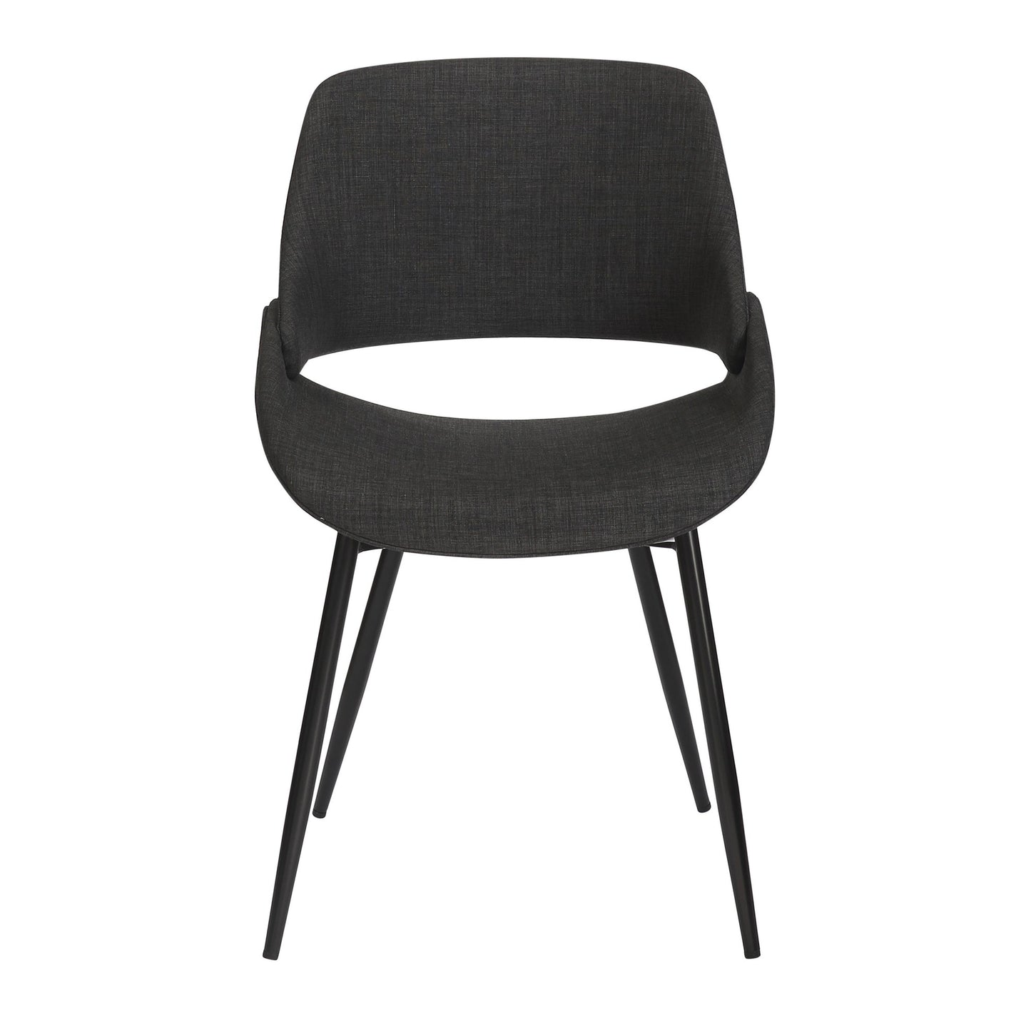 Majestic Office Furniture Mid-Century Modern Accent/Dining Chair in Natural Wood and Blue Fabric - Set of 2