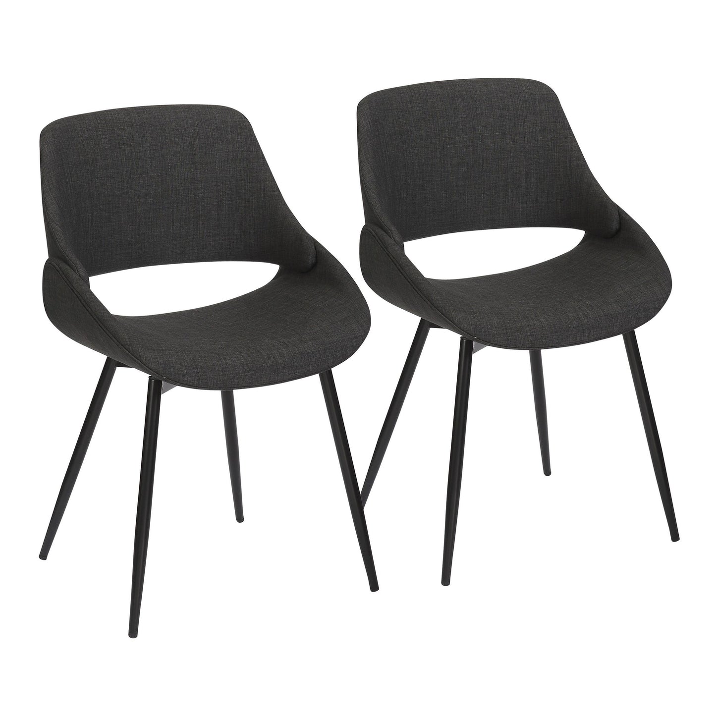 Majestic Office Furniture Mid-Century Modern Accent/Dining Chair in Natural Wood and Blue Fabric - Set of 2