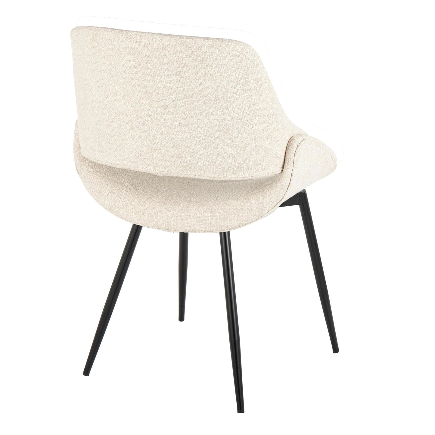 Majestic Office Furniture Mid-Century Modern Accent/Dining Chair in Natural Wood and Blue Fabric - Set of 2