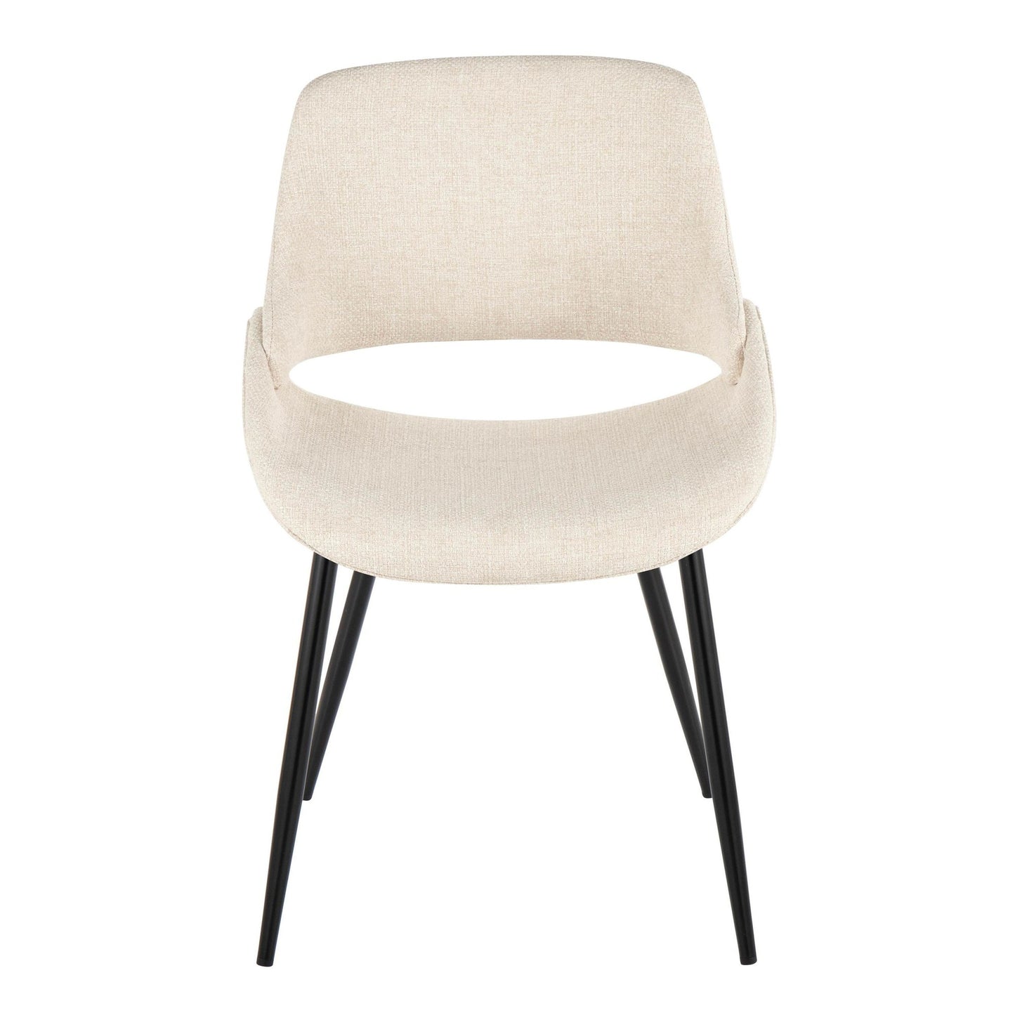 Majestic Office Furniture Mid-Century Modern Accent/Dining Chair in Natural Wood and Blue Fabric - Set of 2