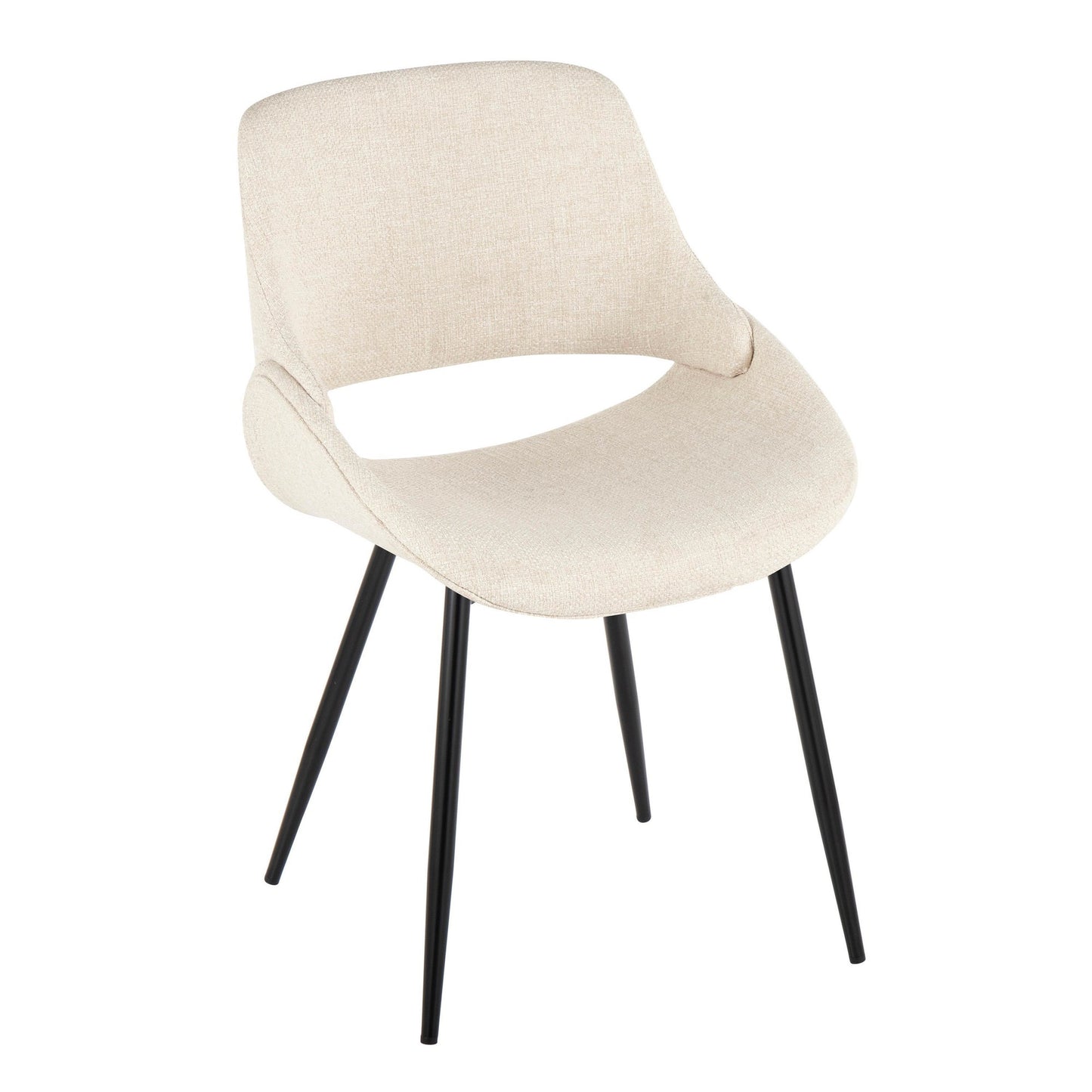 Majestic Office Furniture Mid-Century Modern Accent/Dining Chair in Natural Wood and Blue Fabric - Set of 2