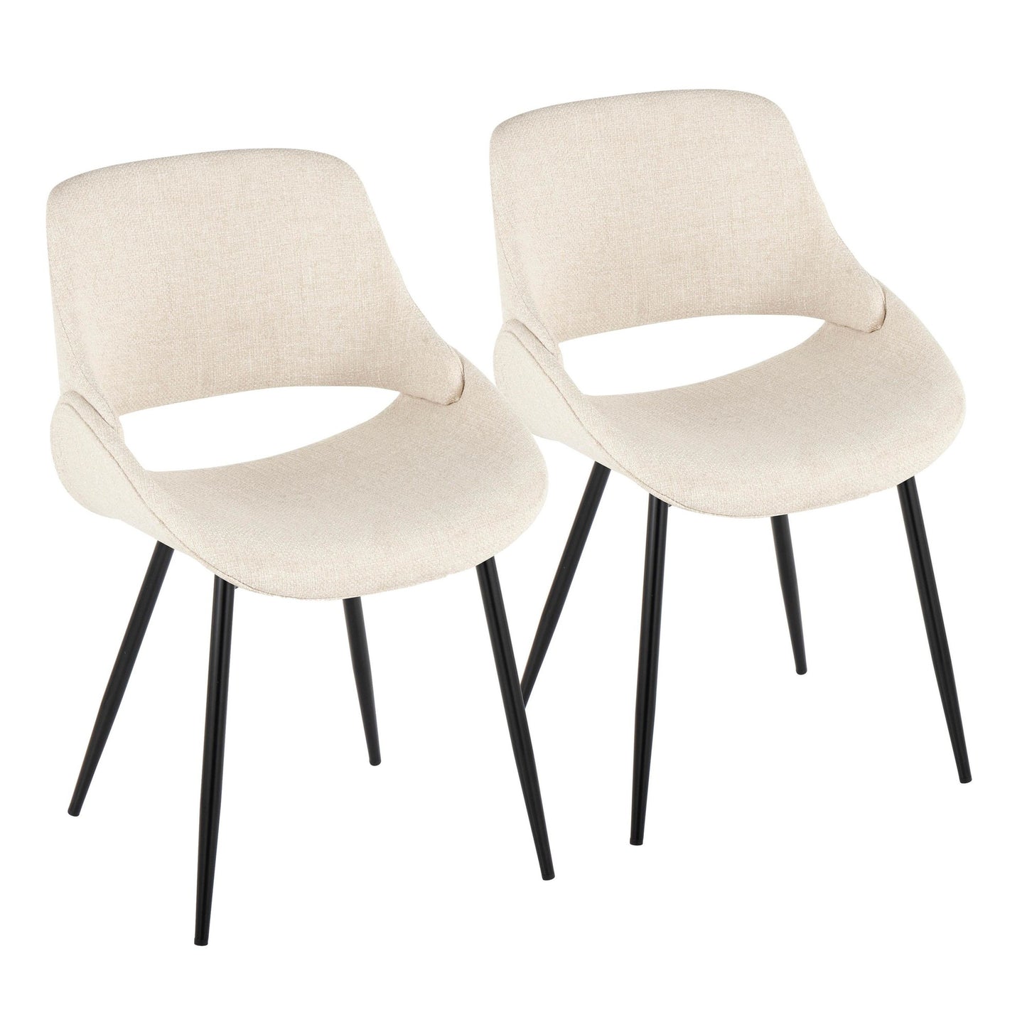Majestic Office Furniture Mid-Century Modern Accent/Dining Chair in Natural Wood and Blue Fabric - Set of 2