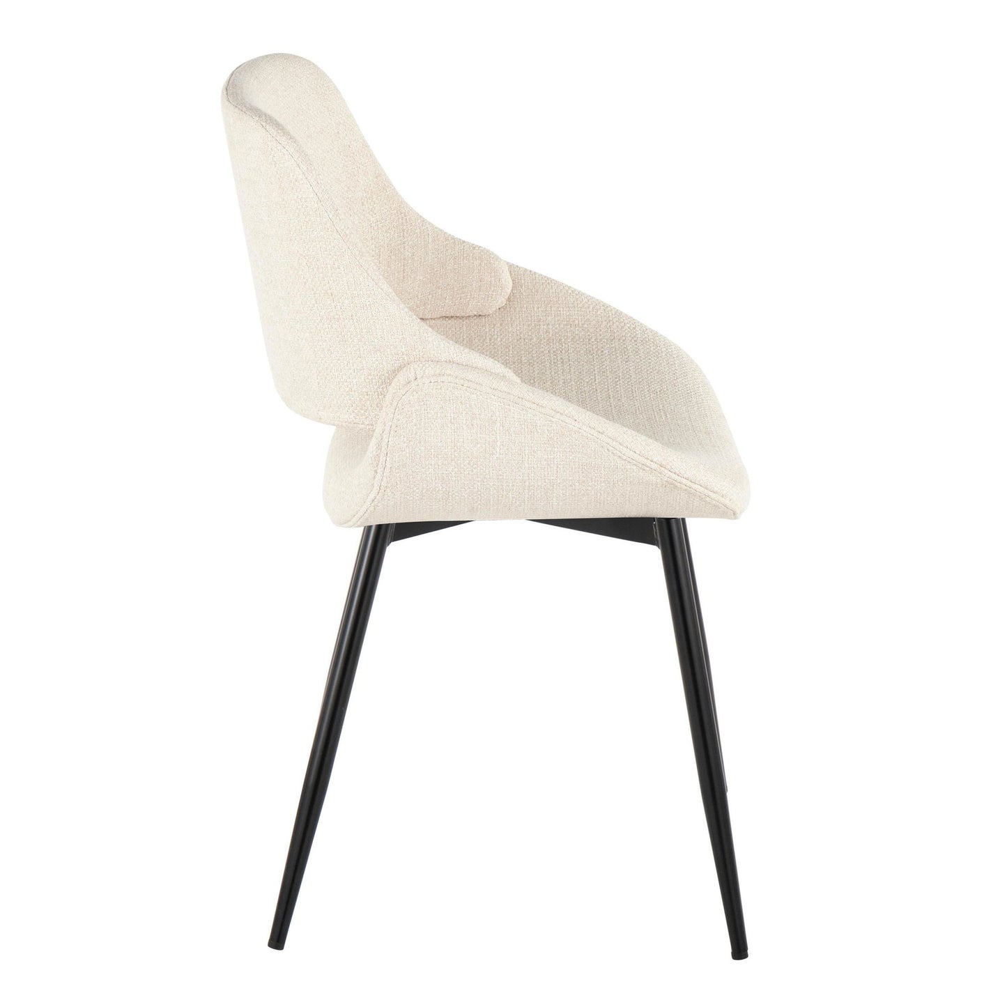 Majestic Office Furniture Mid-Century Modern Accent/Dining Chair in Natural Wood and Blue Fabric - Set of 2