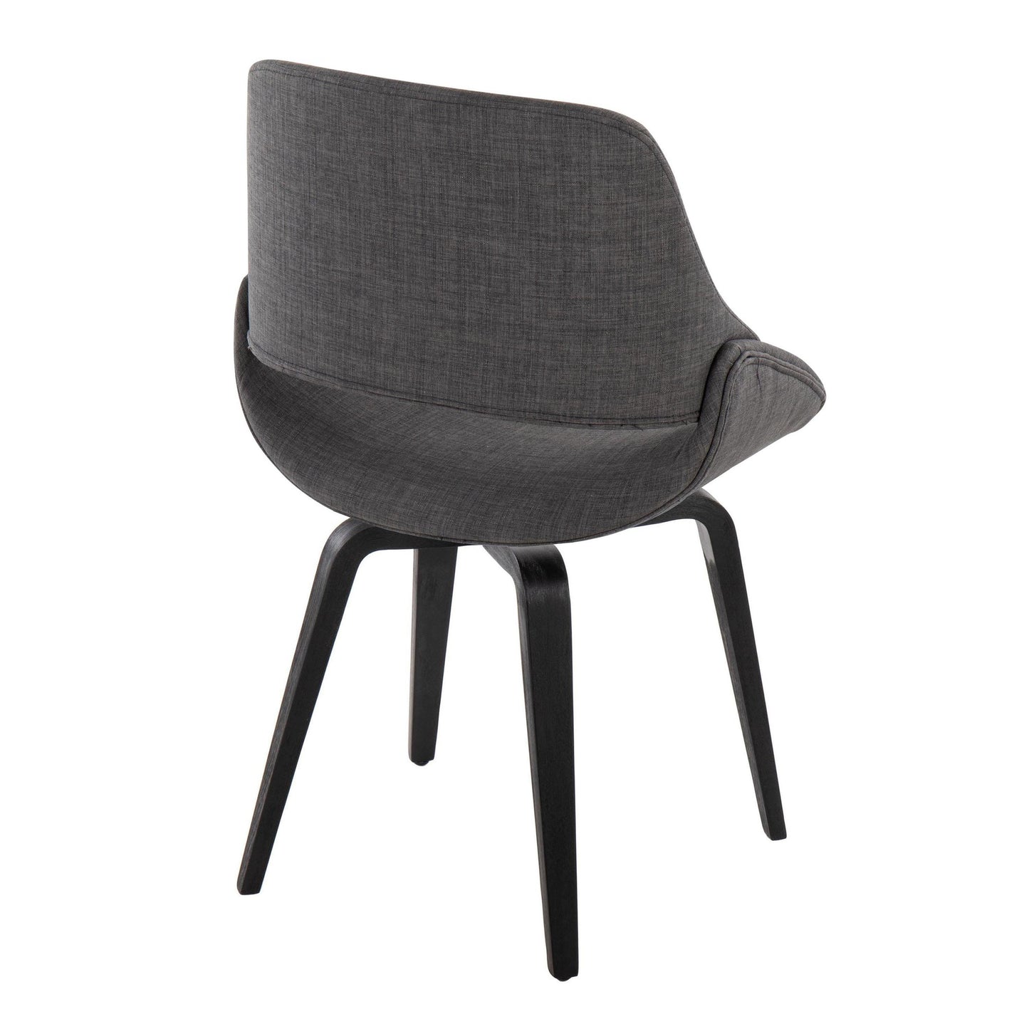 Majestic Office Furniture Mid-Century Modern Accent/Dining Chair in Natural Wood and Blue Fabric - Set of 2