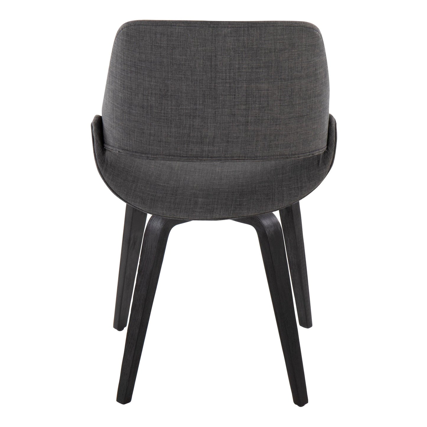 Majestic Office Furniture Mid-Century Modern Accent/Dining Chair in Natural Wood and Blue Fabric - Set of 2