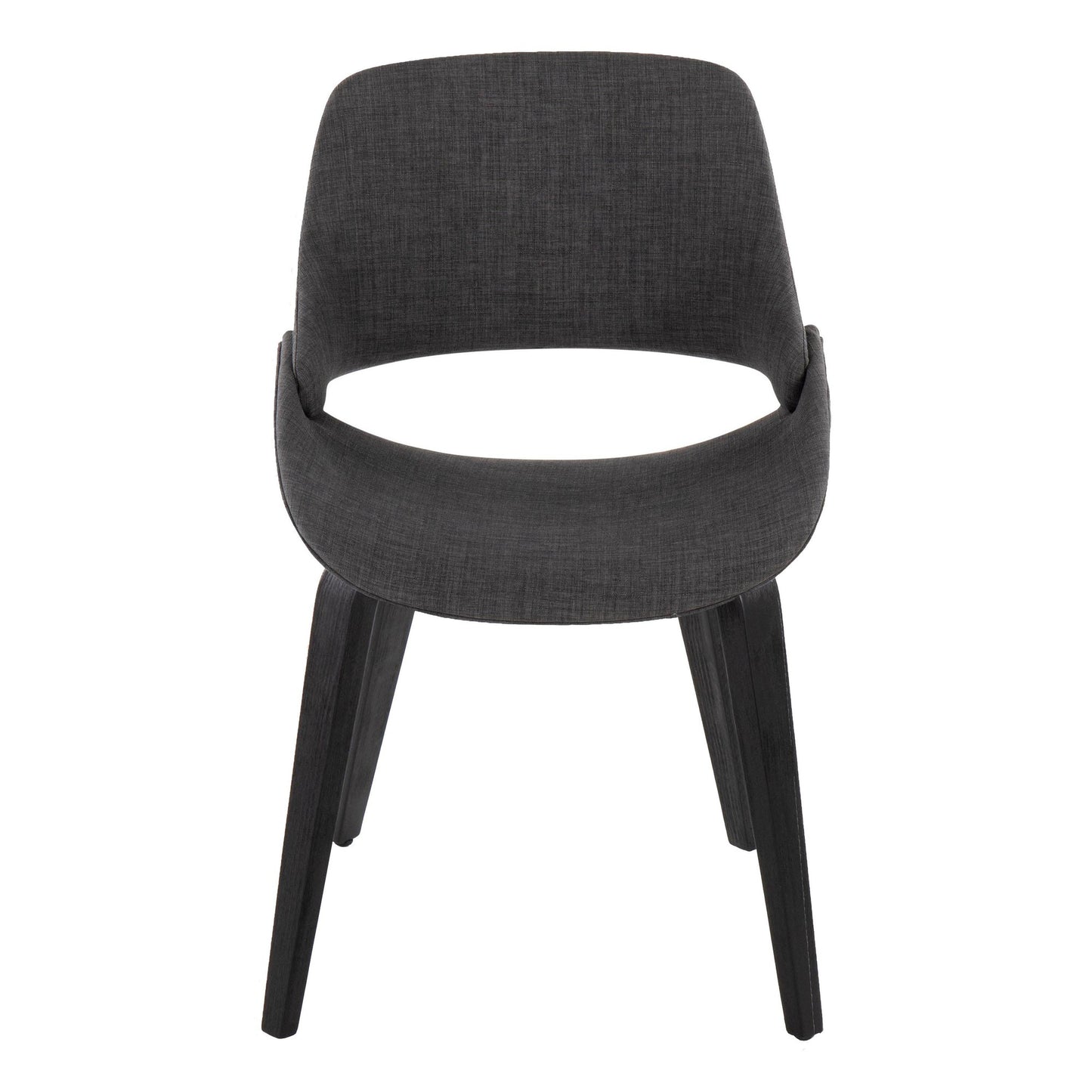 Majestic Office Furniture Mid-Century Modern Accent/Dining Chair in Natural Wood and Blue Fabric - Set of 2